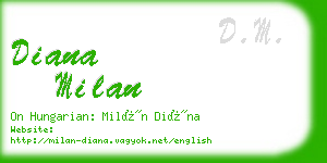 diana milan business card